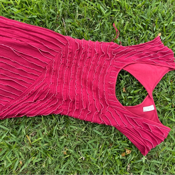 Free people red ruffle maxi gown - Picture 4 of 4